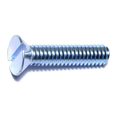 Midwest Fastener #12-24 x 1 in Slotted Flat Machine Screw, Zinc Plated Steel, 30 PK 61212